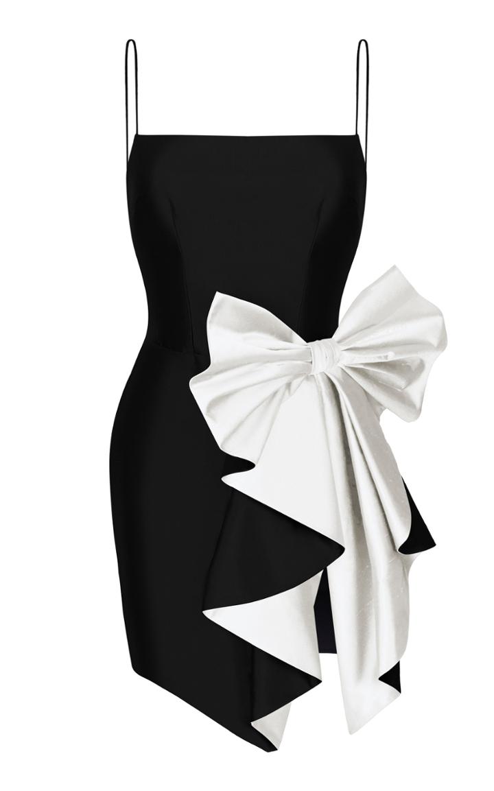 Moda Operandi Rasario Bow Draped Silk Dress Size: 38