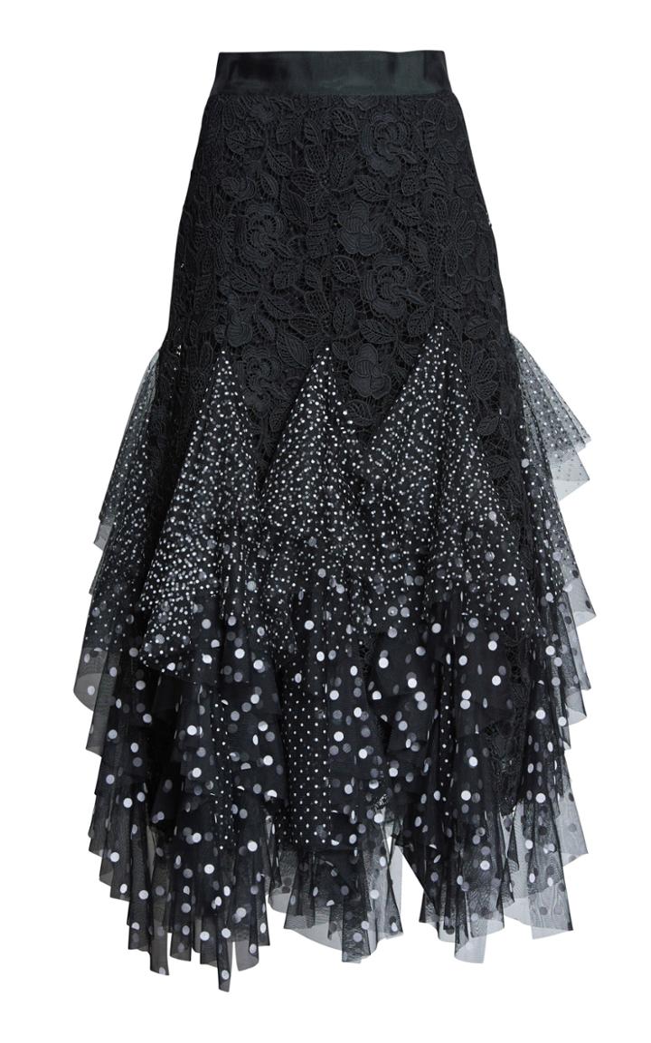 Romance Was Born Full Circle Lace Midi Skirt