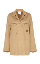 Agnona Century Cashmere Peacoat With Leather Detail