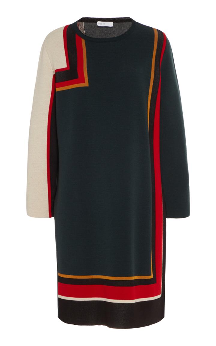 Rosetta Getty Border Jacquard Wool-blend Dress