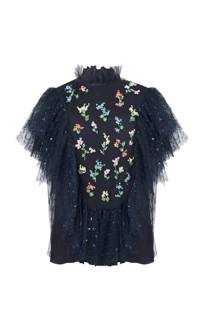 Moda Operandi Biyan Salvia Tulle Blouse