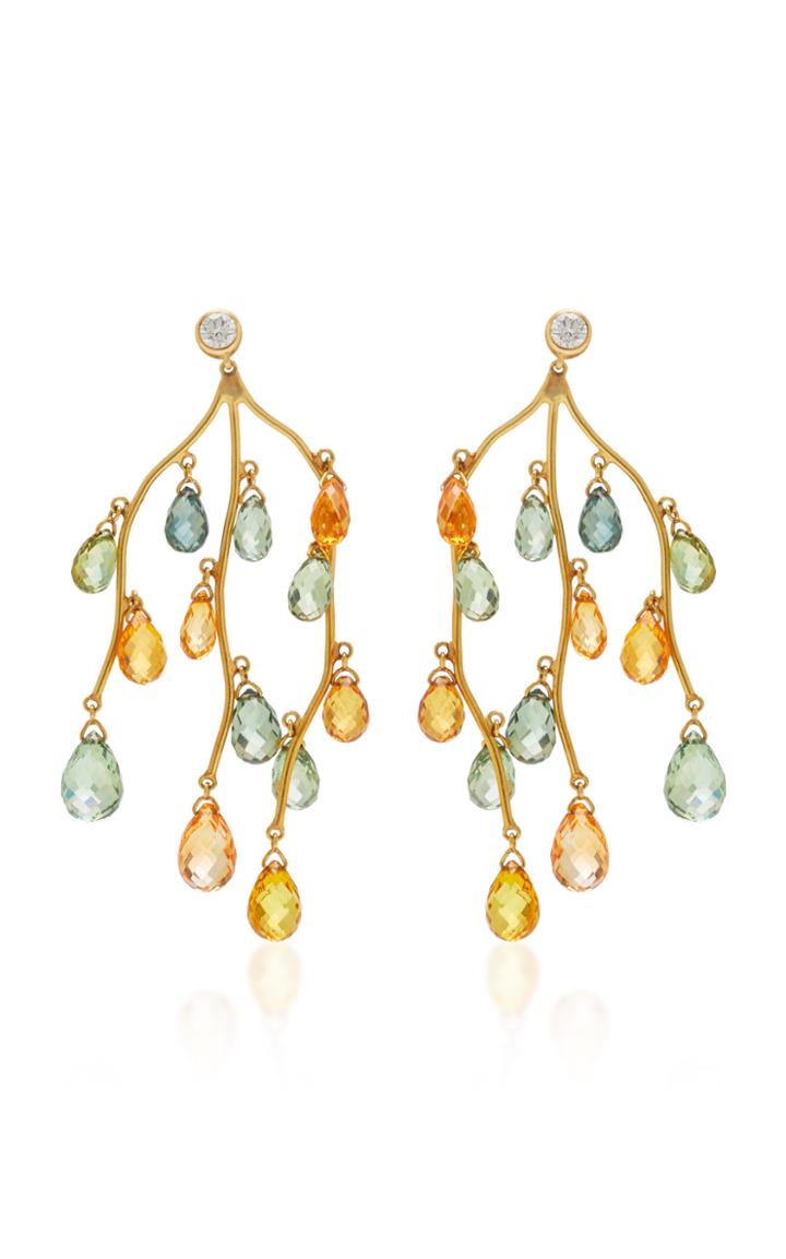 Gioia Branch 18k Gold And Sapphire Chandelier Earrings