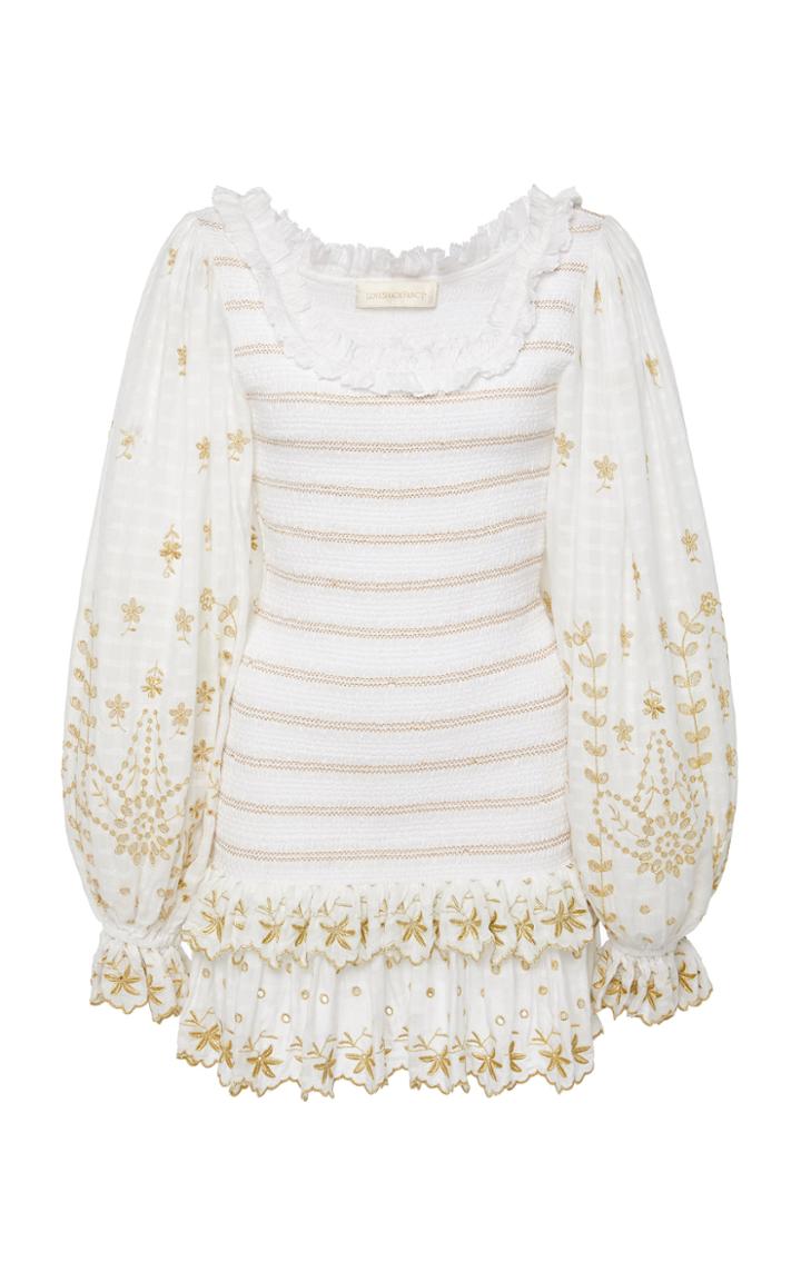Loveshackfancy Celia Smocked Mini Dress