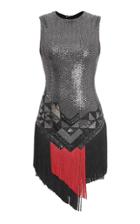 Balmain Fringed Sequined Embroidered Dress