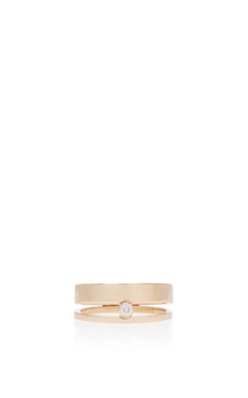 White/space Hover 14k Gold Diamond Ring