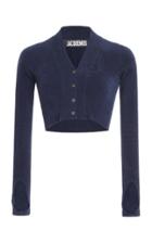 Jacquemus Cropped Brushed Stretch-knit Cardigan