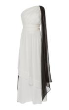 Zeus + Dione Medea One Shoulder Georgette Maxi Dress