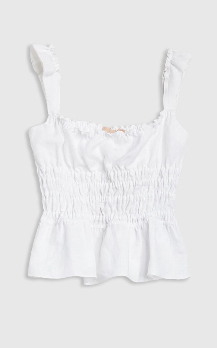 Moda Operandi Brock Collection Silvia Ruched Linen Top