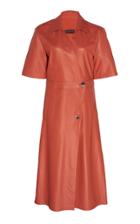 Zeynep Aray Leather Midi Wrap Dress