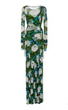 Diane Von Furstenberg Ruched Mesh Gown