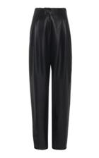 J. Mendel High Waist Pleated Leather Pants