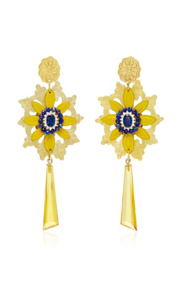 Valentina Rosenthal Capachito 18k Gold-plated Lapis Lazuli Quartz And Zircon Drop Earrings