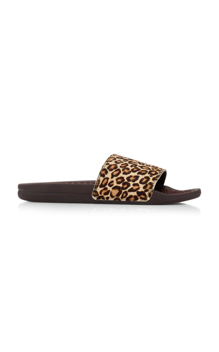 Apl Leopard-print Pony Hair Slides