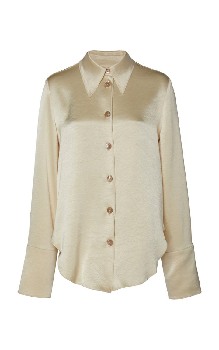 Nanushka Mandine Satin Button Down Blouse
