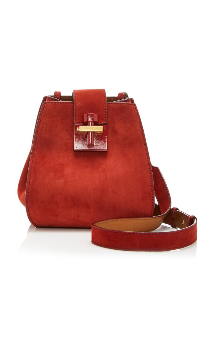 Oscar De La Renta Houston Suede Crossbody Bag