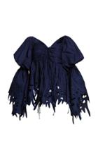 Romance Was Born Broidery Butterfly Ruched Blouse