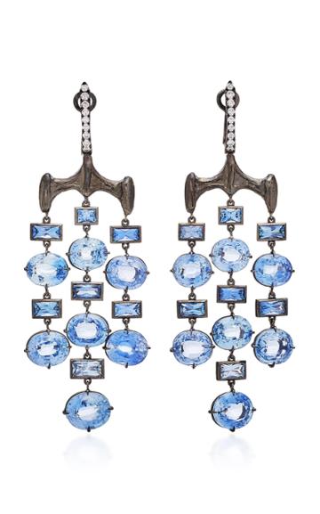 Vram One-of-a-kind Chrona Earrings With Diamond And Blue Sapphire