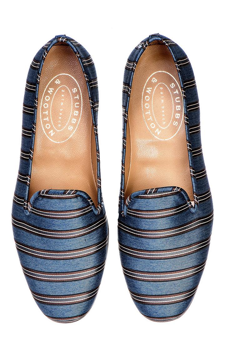 Stubbs & Wootton Regimental Blue Slipper