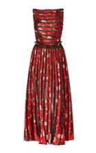 Oscar De La Renta Pleated Floral-patterned Midi Dress