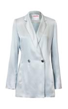 Alejandra Alonso Rojas Double-breasted Satin Blazer Jacket