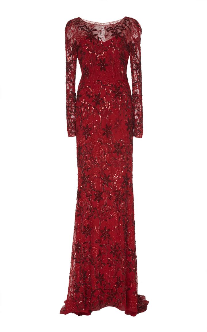 Jenny Packham Elodie Floral Embellished Gown