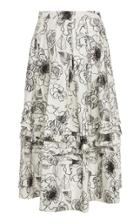 Co Tiered Floral Midi Skirt