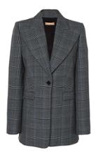 Michael Kors Collection Collared Checked Wool Blazer