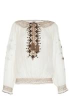 Talitha Voile Embroidered Tassel Top