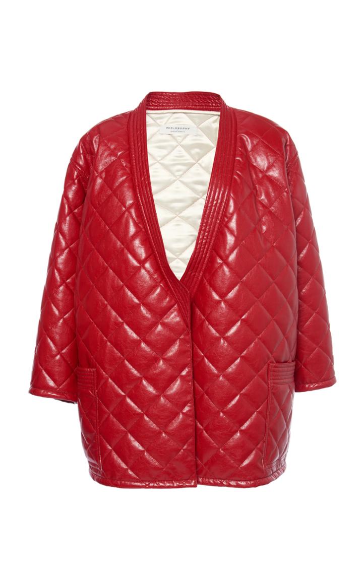 Moda Operandi Philosophy Di Lorenzo Serafini Quilted Vegan Leather Jacket