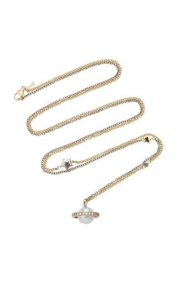 Alina Abegg Cosmic 18k Yellow Gold 18k White Gold Diamond And Pearl Necklace