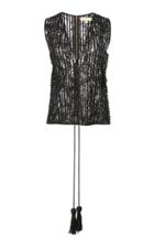 Elie Saab Leather And Lace Top
