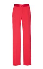 Carolina Herrera Satin-trimmed Cady Straight-leg Pants