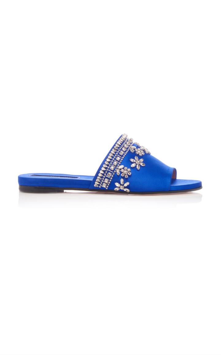 Rochas Bejeweled Satin Slide