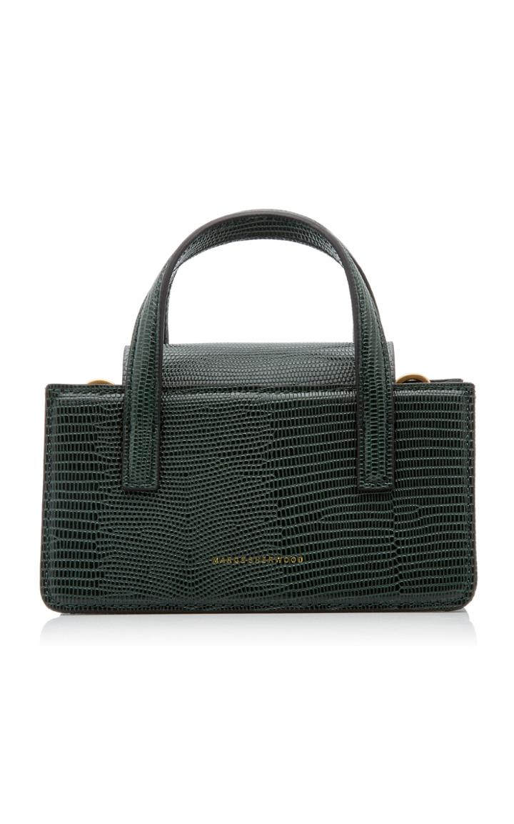 Marge Sherwood Mini Square Lizard-effect Leather Top-handle Bag
