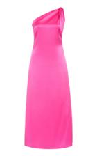 Bernadette Antwerp One-shoulder Silk Satin Midi Dress