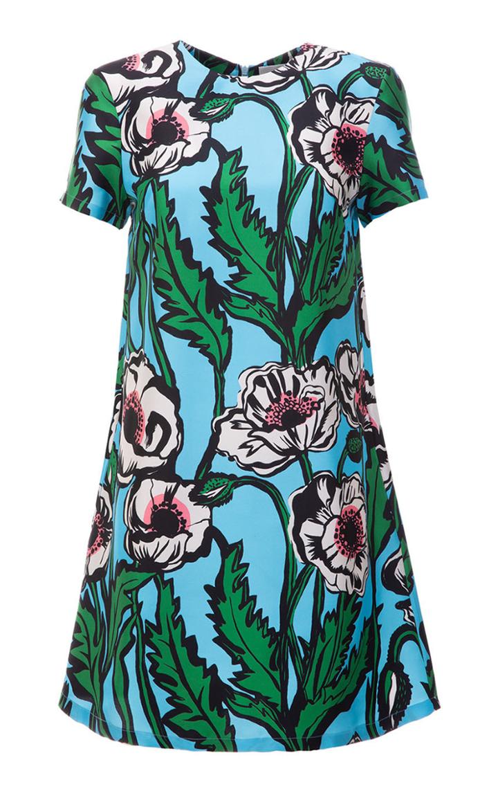 Moda Operandi La Doublej Mini Swing Floral Silk Dress