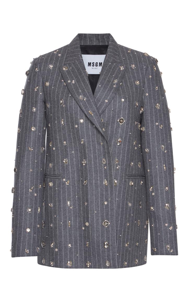 Msgm Embellished Pinstripe Blazer