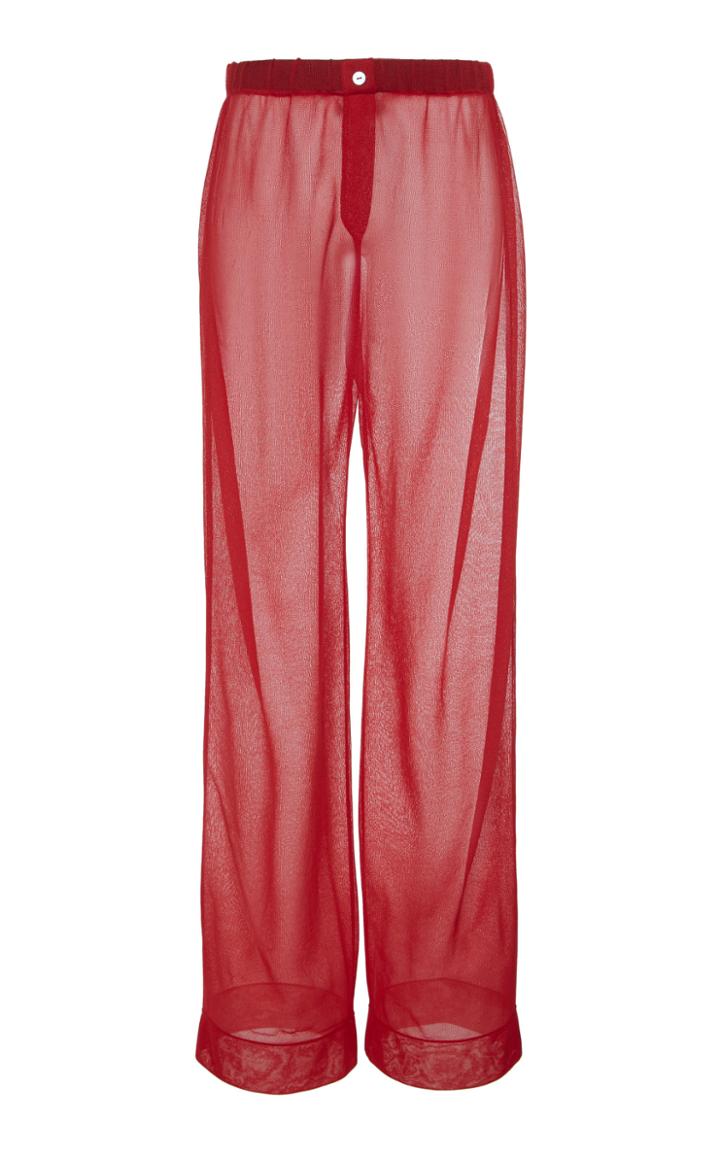 Moda Operandi Alanui Sheer Silk Long Knit Pants Size: S