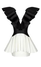 Moda Operandi Rasario Ruffled Two-tone Satin Mini Dress