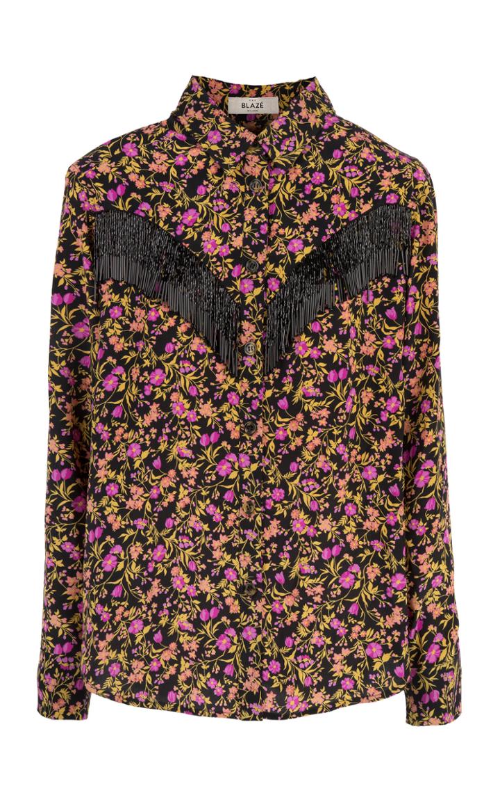 Moda Operandi Blaz Milano Jalea Berber Fringed Silk Top Size: 00