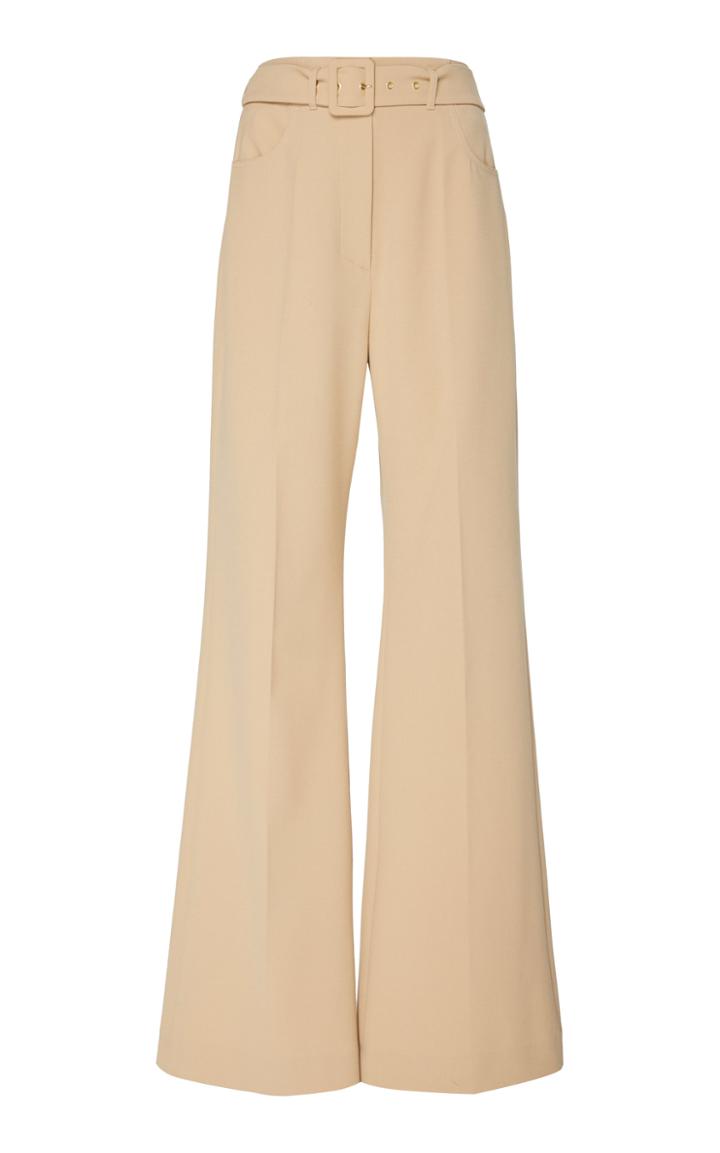 Nanushka Clara Belted Crepe Flared Pants
