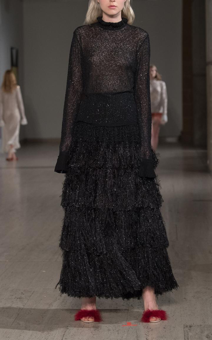 Aje Amanterre Feather Maxi Skirt