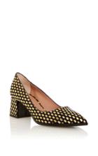 Pollini Bronze Lam Pop Printed Calf Geometric Pumps