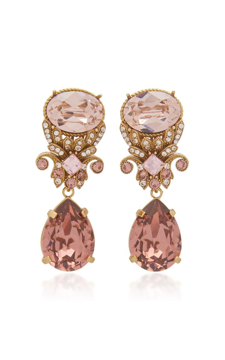 Dolce & Gabbana Brass And Glass Drop Earrings