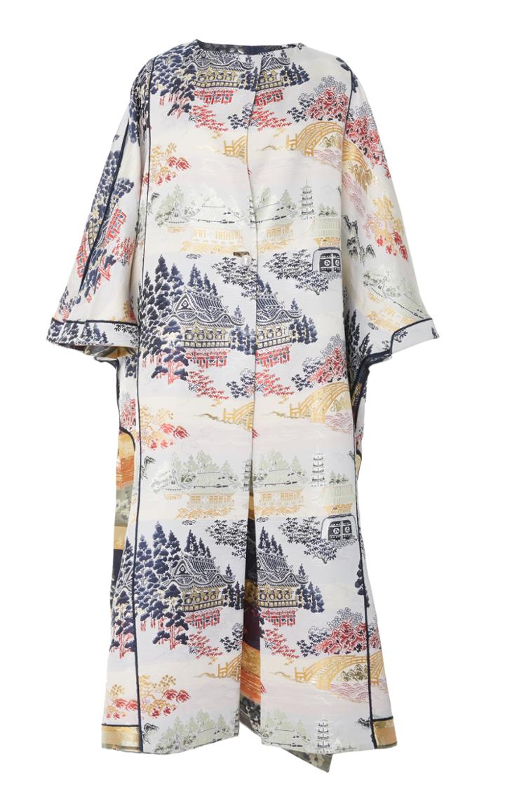 Adam Lippes Silk Lame Jacquard Coat