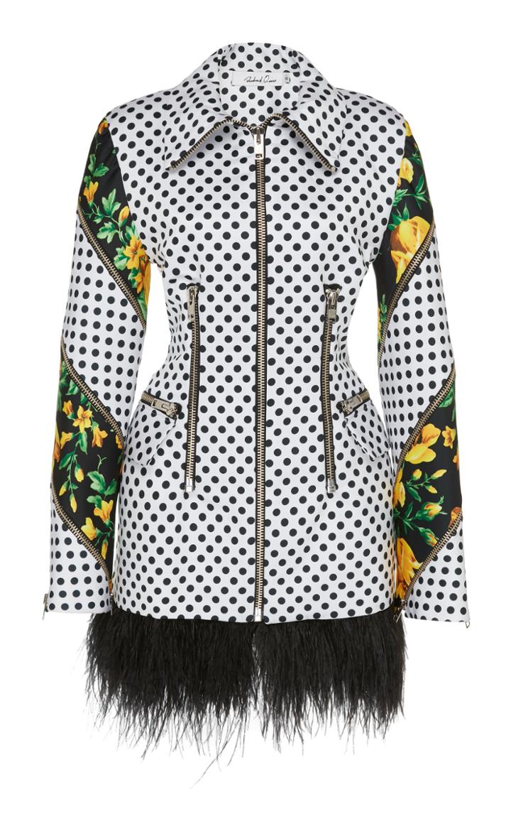 Richard Quinn Fringe-hem Gabardine Jacket