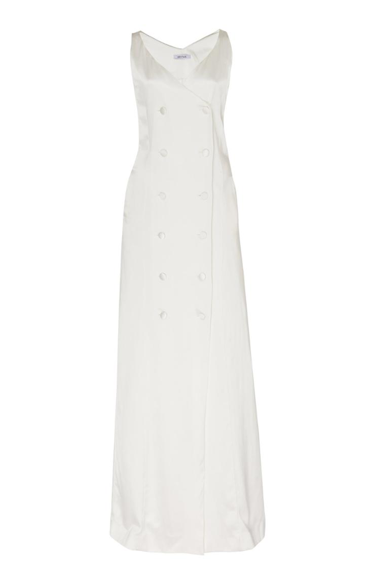 Moda Operandi Deitas Caroline Double-breasted Satin Maxi Dress Size: 34