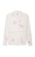 Bode Havana Embroidered Cotton-poplin Shirt Size: Xs/s