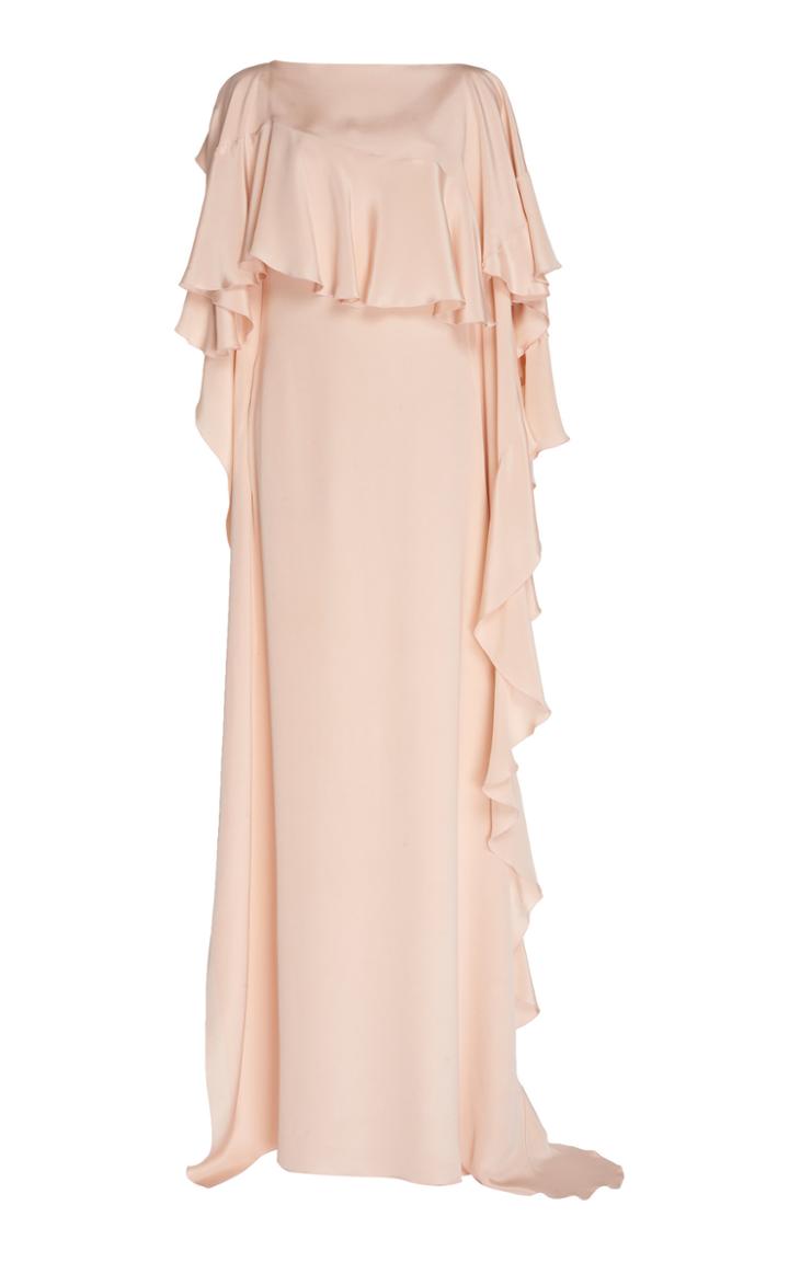 Huishan Zhang Lou Ruffled Silk Gown