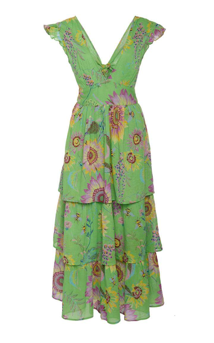 Banjanan Sierra Floral-print Cotton V-neck Dress